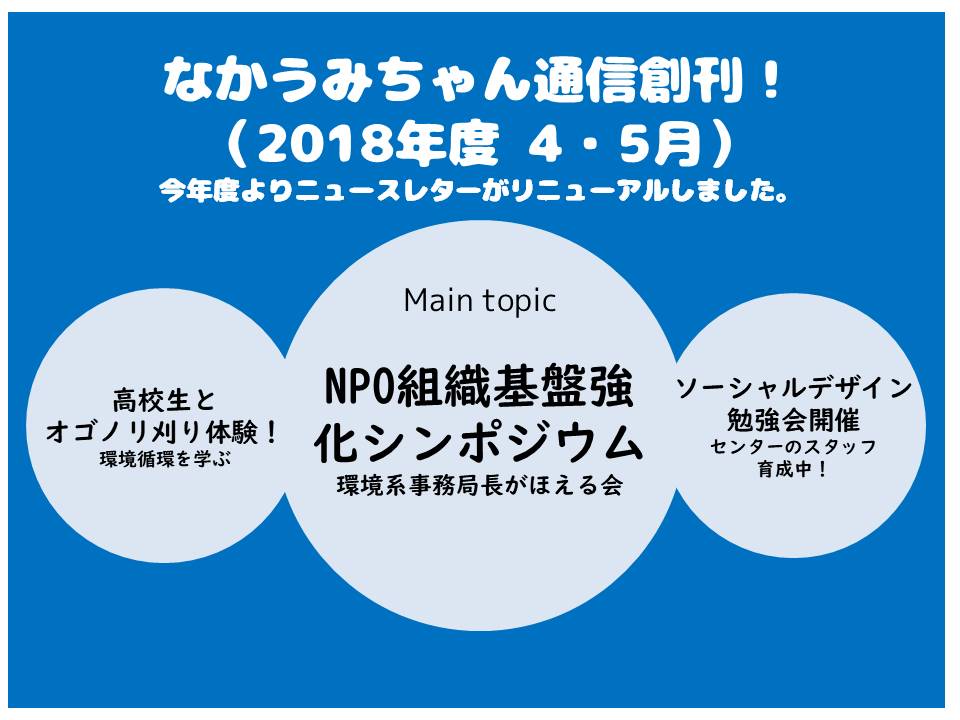 おしらせ なかうみちゃん通信 が創刊されました 認定npo法人自然再生センター